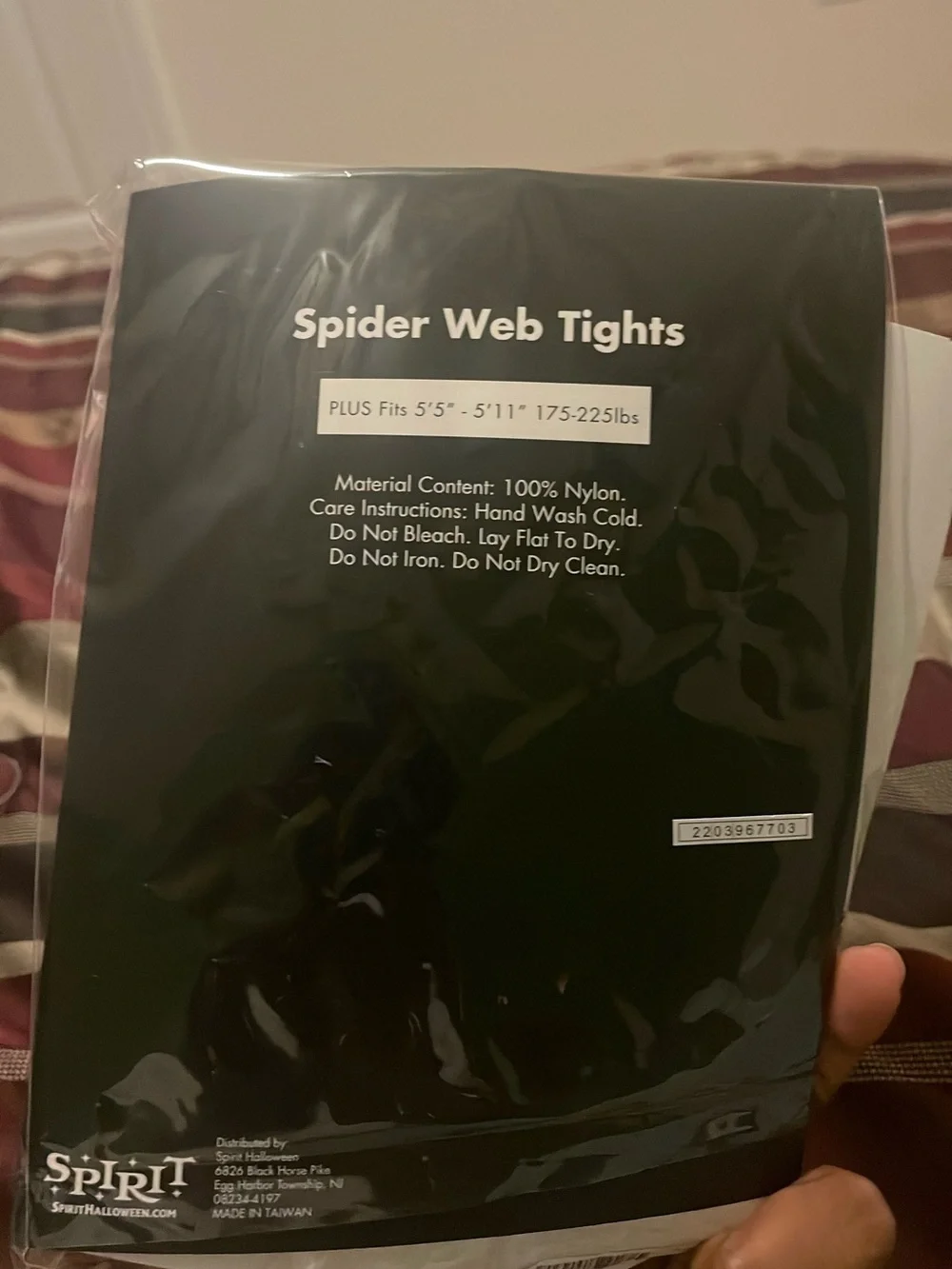 Spider Web Tights packaging